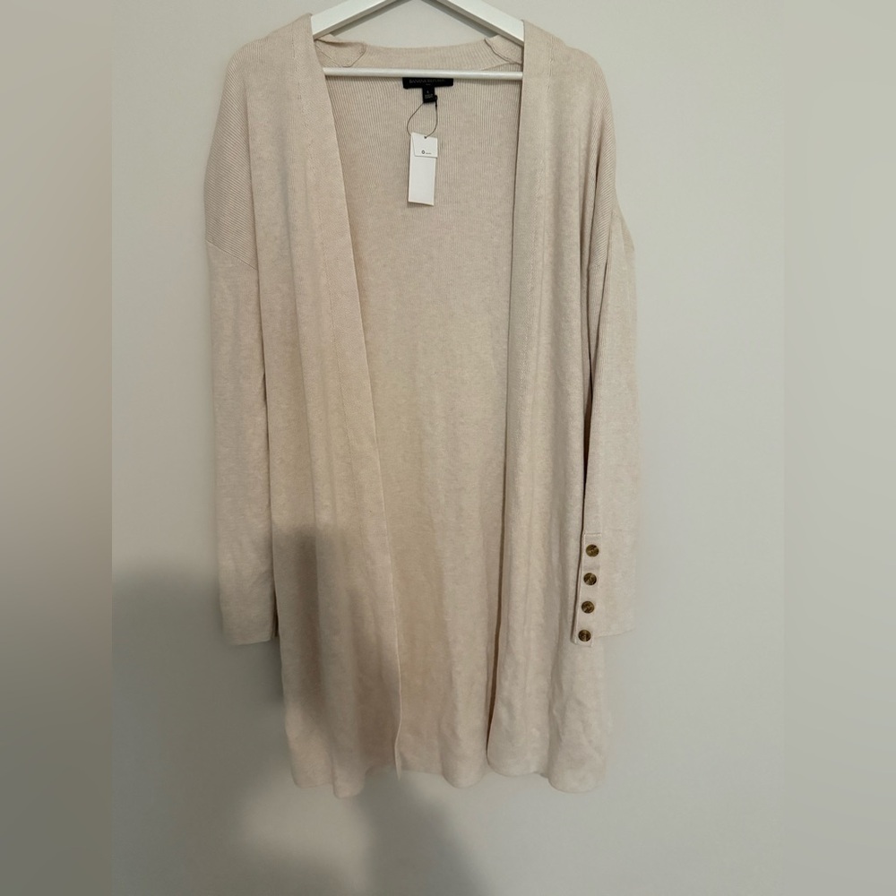 Banana Republic Cream Beige Cardigan with Button Detail NWT